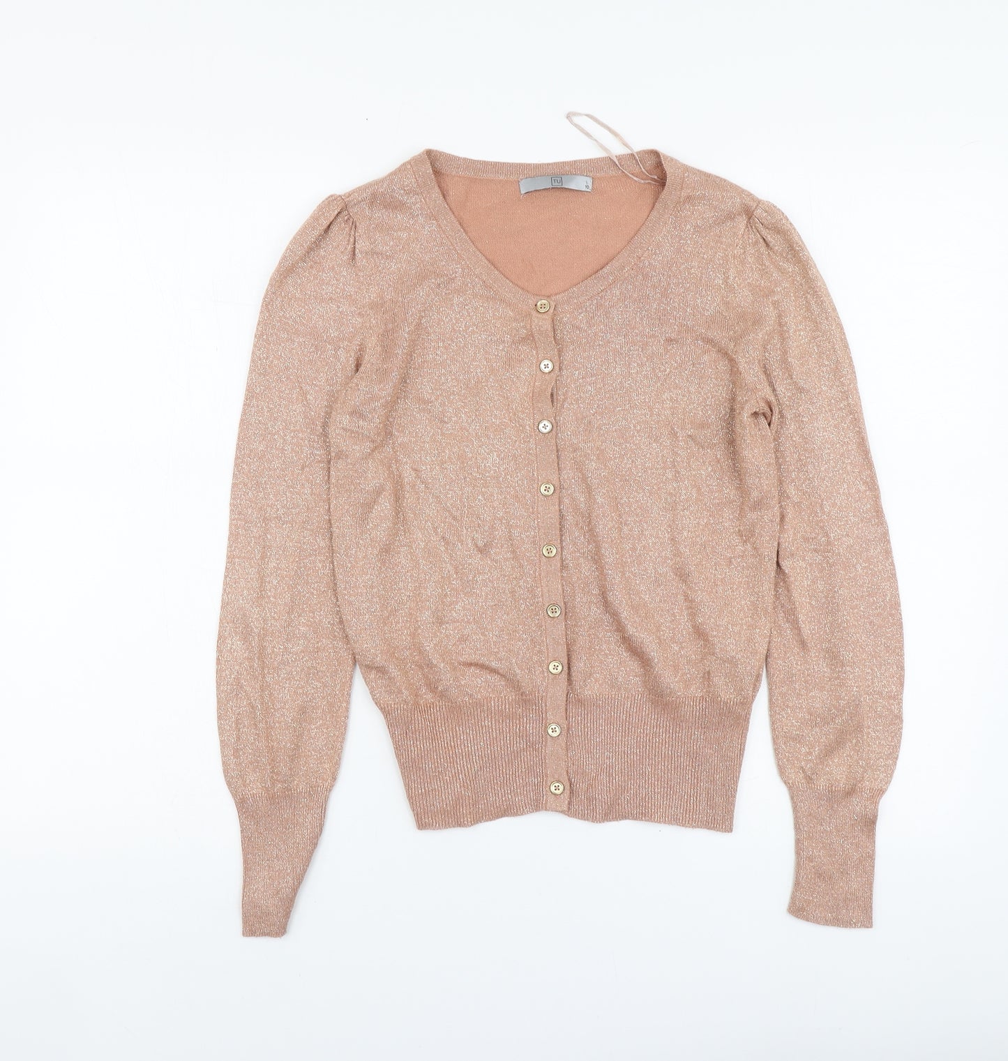 TU Womens Pink Round Neck Viscose Cardigan Jumper Size 10
