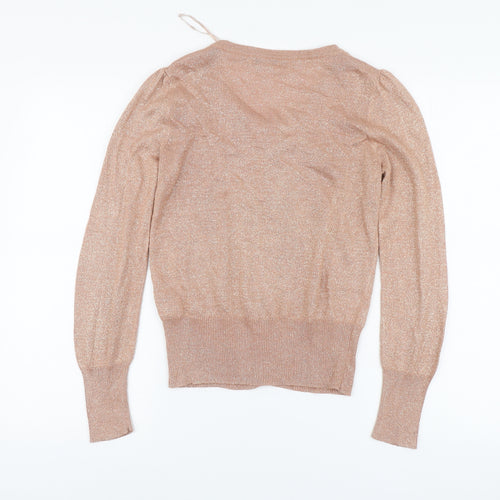 TU Womens Pink Round Neck Viscose Cardigan Jumper Size 10