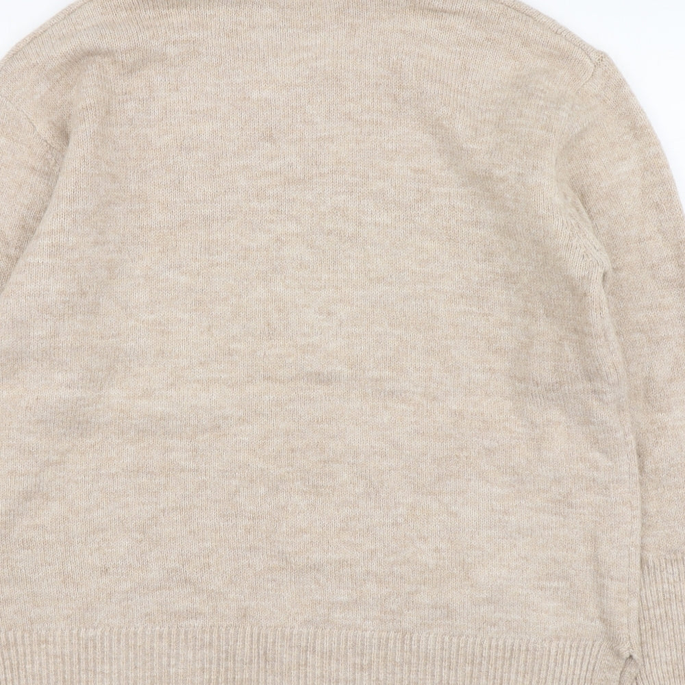 New Look Womens Beige Roll Neck Acrylic Pullover Jumper Size M