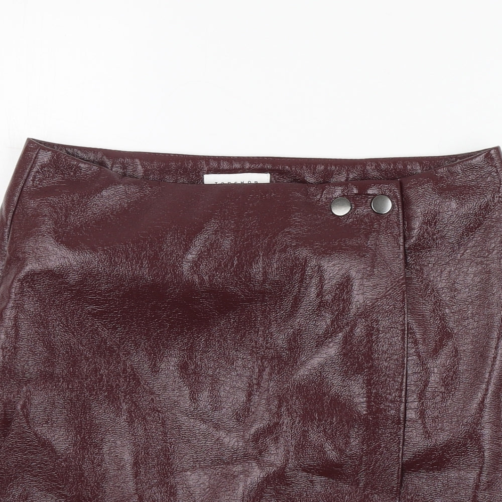 Topshop Womens Red Polyester A-Line Set Size 10