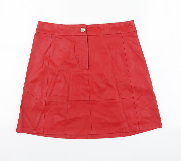 Traffic People Womens Red Viscose Mini Skirt Size M