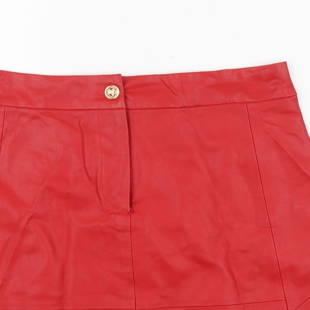 Traffic People Womens Red Viscose Mini Skirt Size M