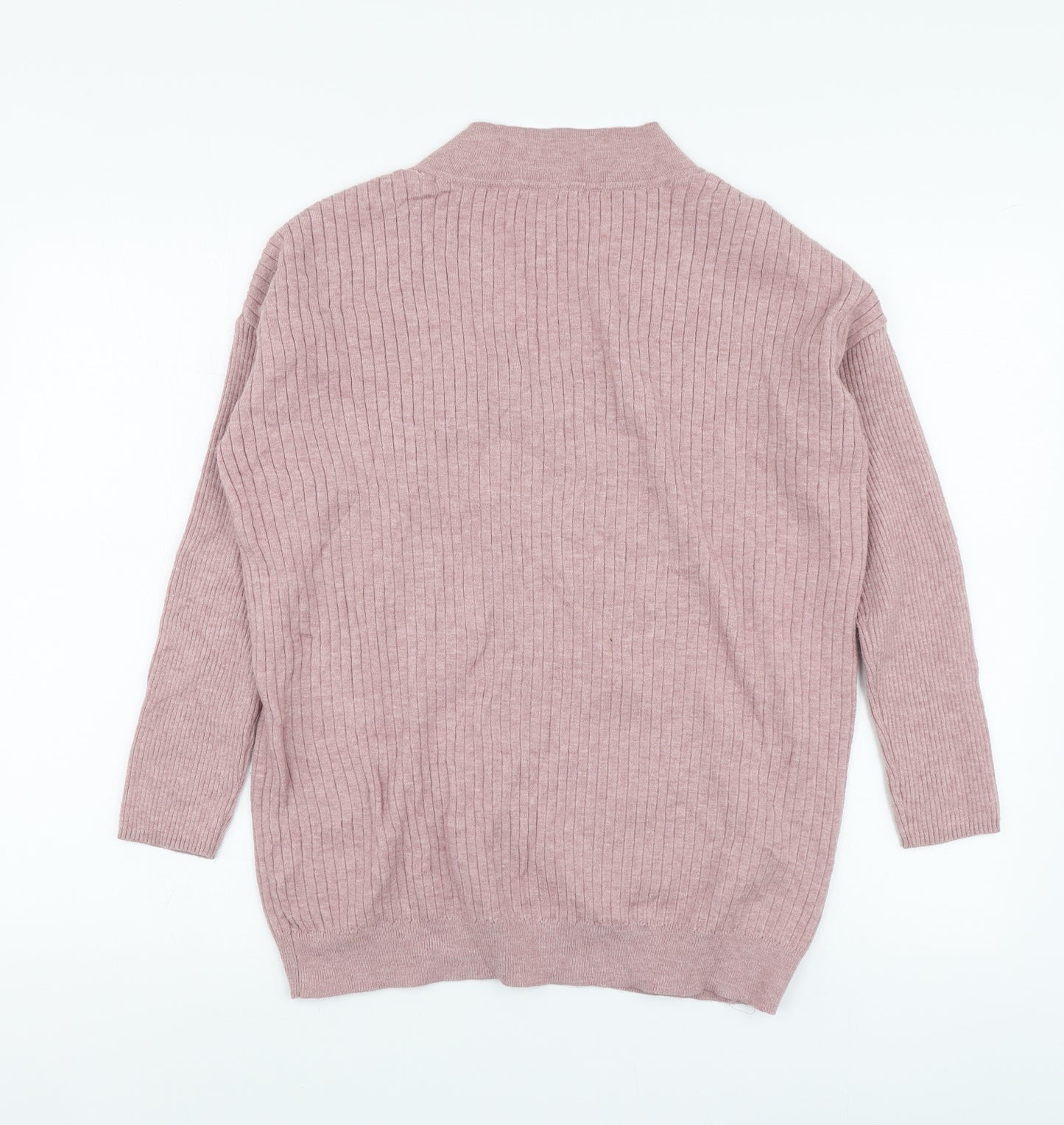 TU Womens Pink V-Neck Viscose Pullover Jumper Size 8