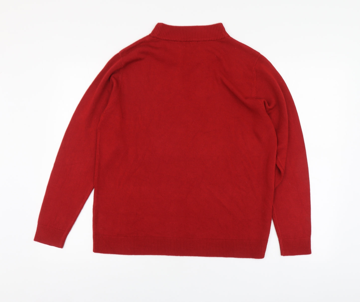 Damart Womens Red High Neck Acrylic Pullover Jumper Size L
