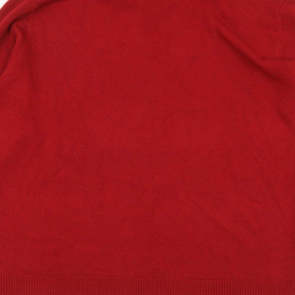 Damart Womens Red High Neck Acrylic Pullover Jumper Size L