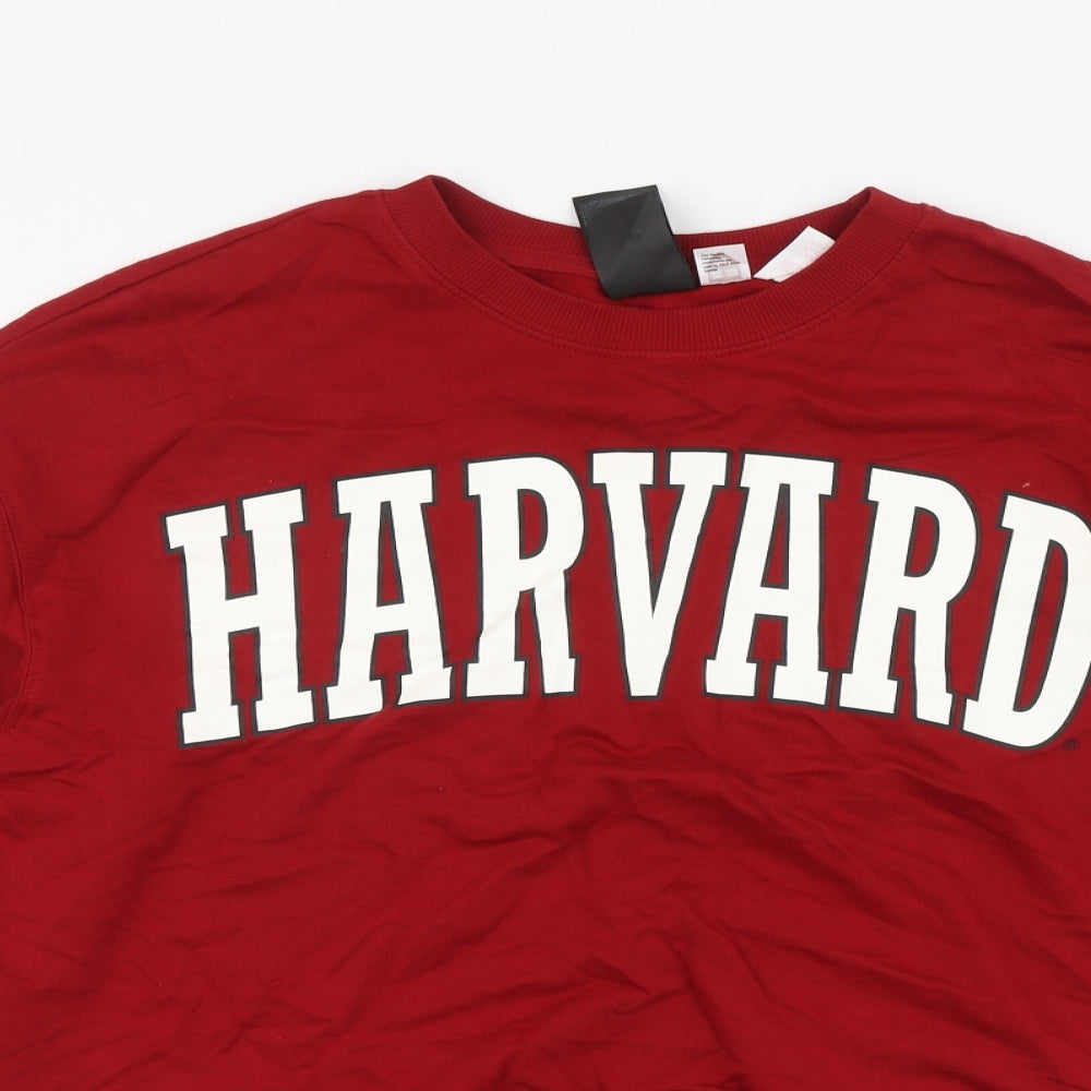 H&M Womens Red Cotton Pullover Sweatshirt Size XS