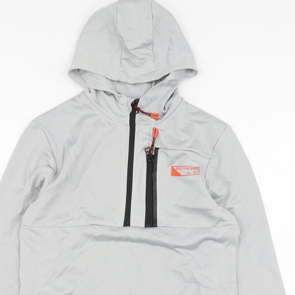 George Boys Grey Polyester Pullover Hoodie Size 11-12 Years
