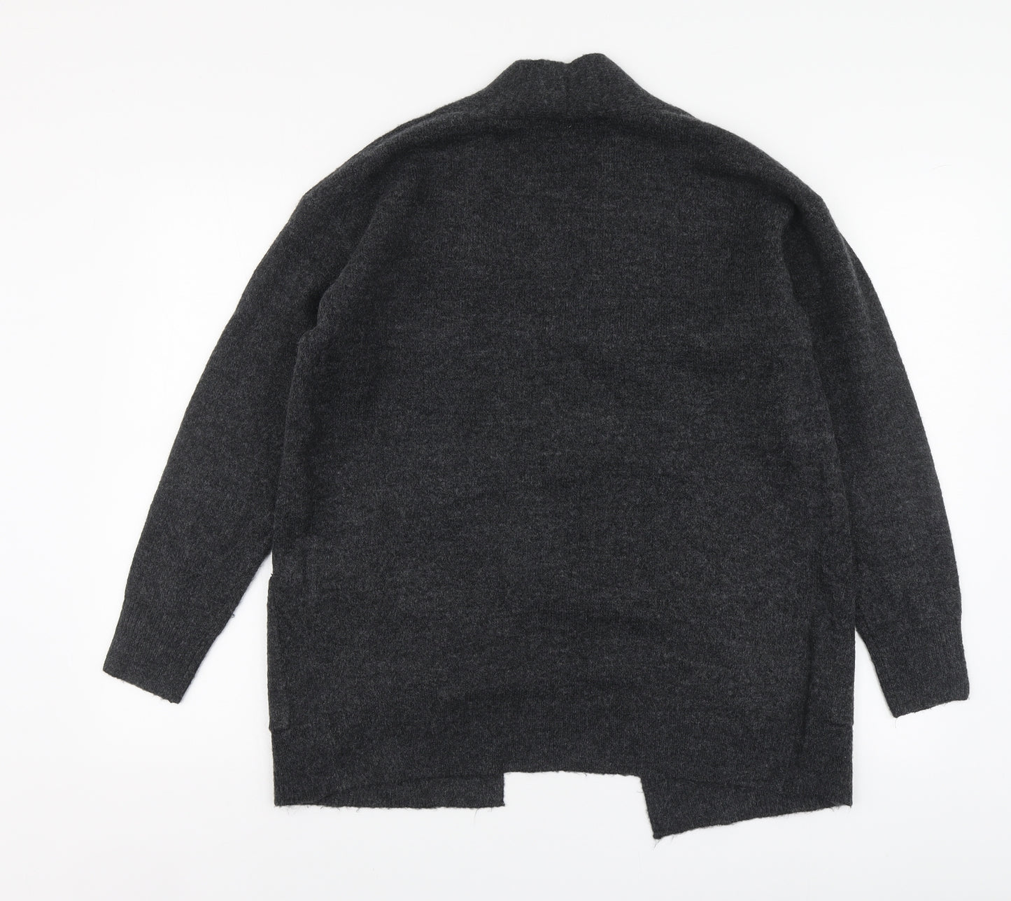 Nutmeg Womens Grey V-Neck Acrylic Cardigan Jumper Size 8