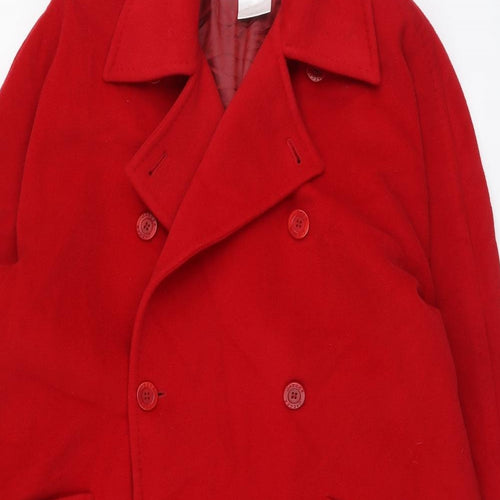 Jaeger Womens Red Pea Coat Coat Size 14