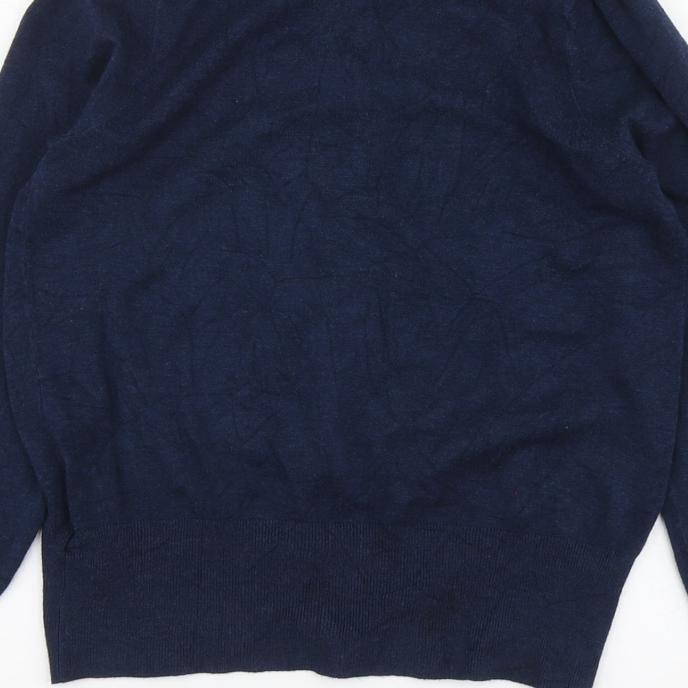 Marks and Spencer Womens Blue Round Neck Viscose Cardigan Jumper Size 12
