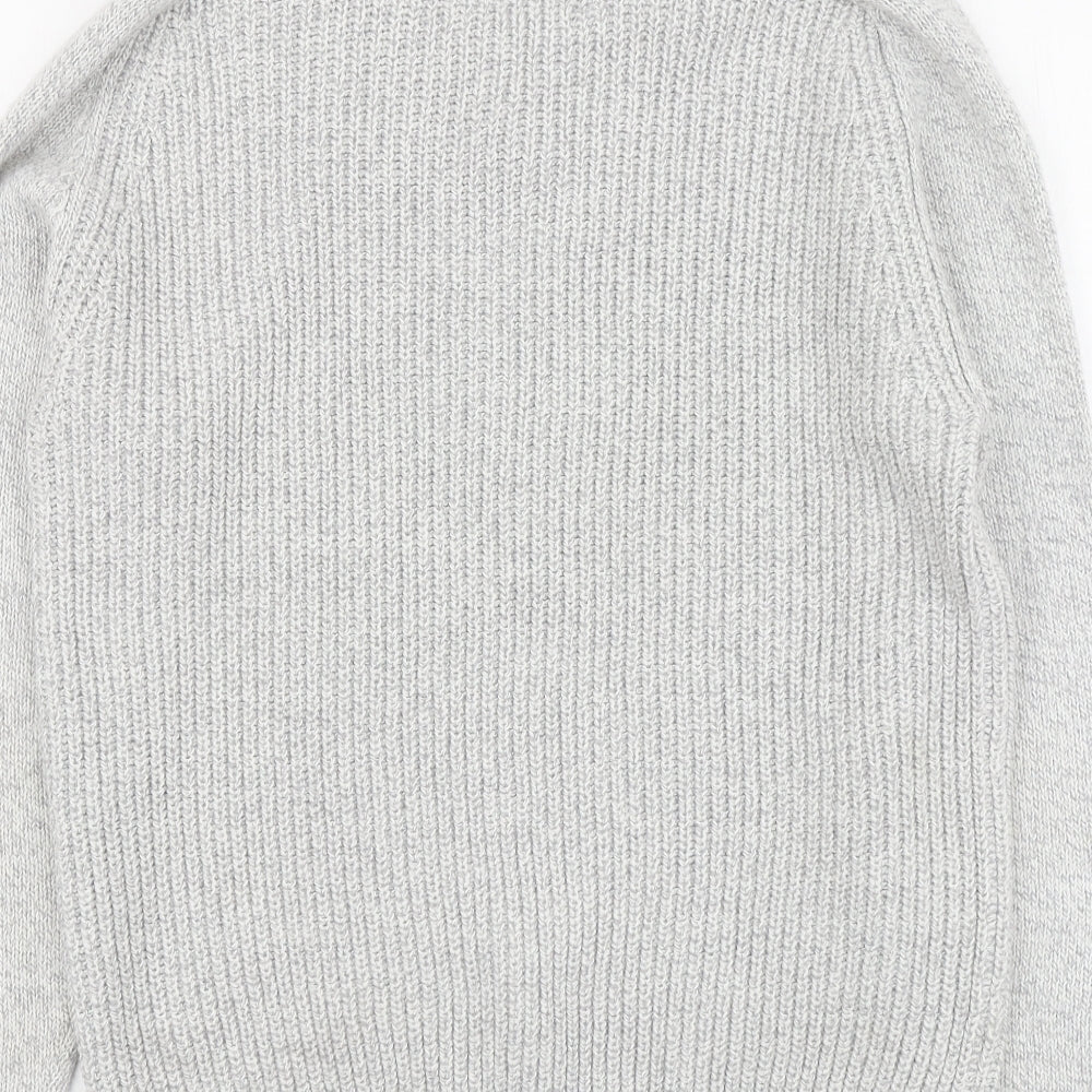 NEXT Mens Grey V-Neck Acrylic Pullover Jumper Size L