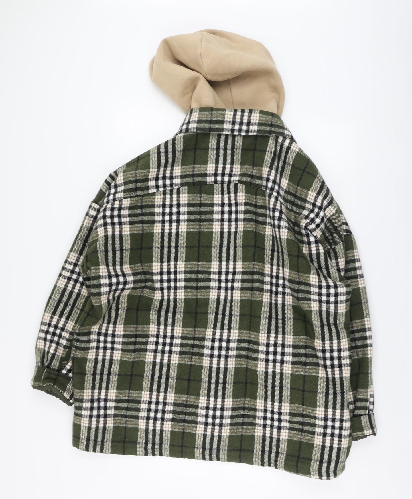 Boohoo Womens Green Plaid Jacket Coat Size 14