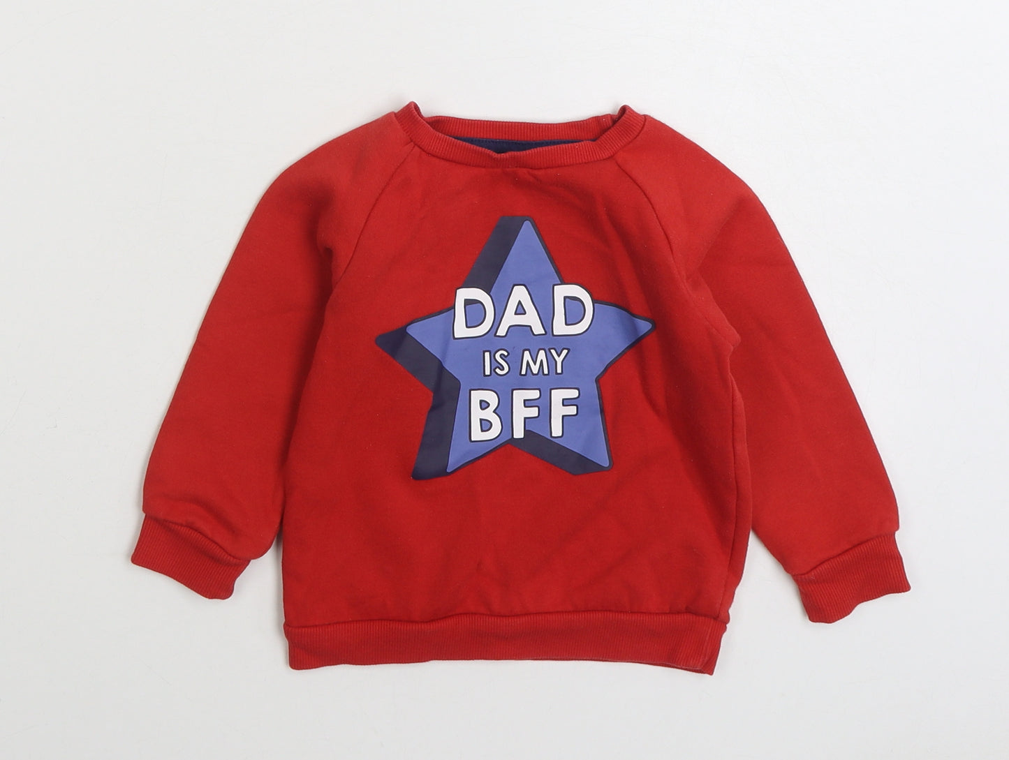 Primark Boys Red Cotton Pullover Jumper Size 18-24 Months Pullover