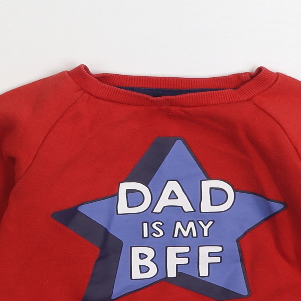 Primark Boys Red Cotton Pullover Jumper Size 18-24 Months Pullover