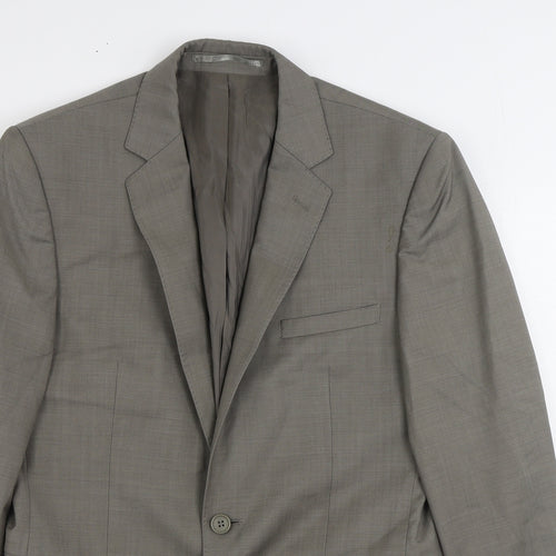 Blazer Mens Grey Wool Jacket Suit Jacket Size 36