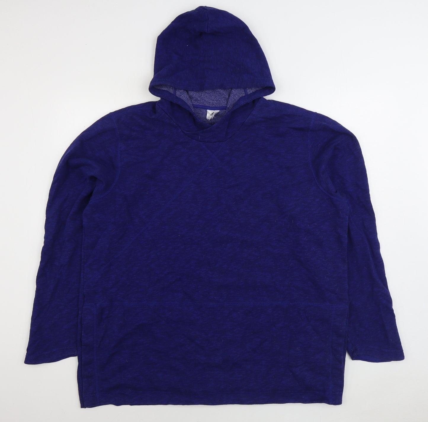 adidas Mens Blue Cotton Pullover Hoodie Size 2XL