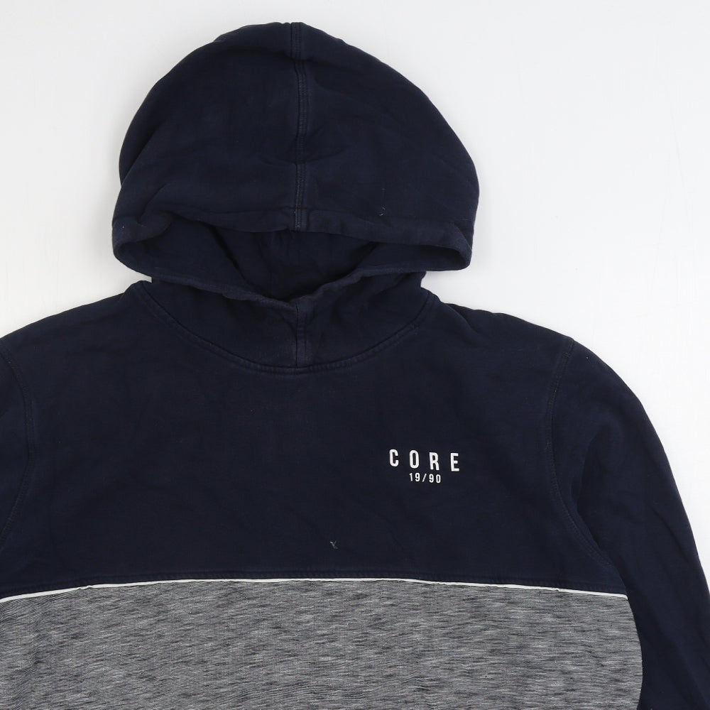 JACK & JONES Mens Blue Cotton Pullover Hoodie Size XL