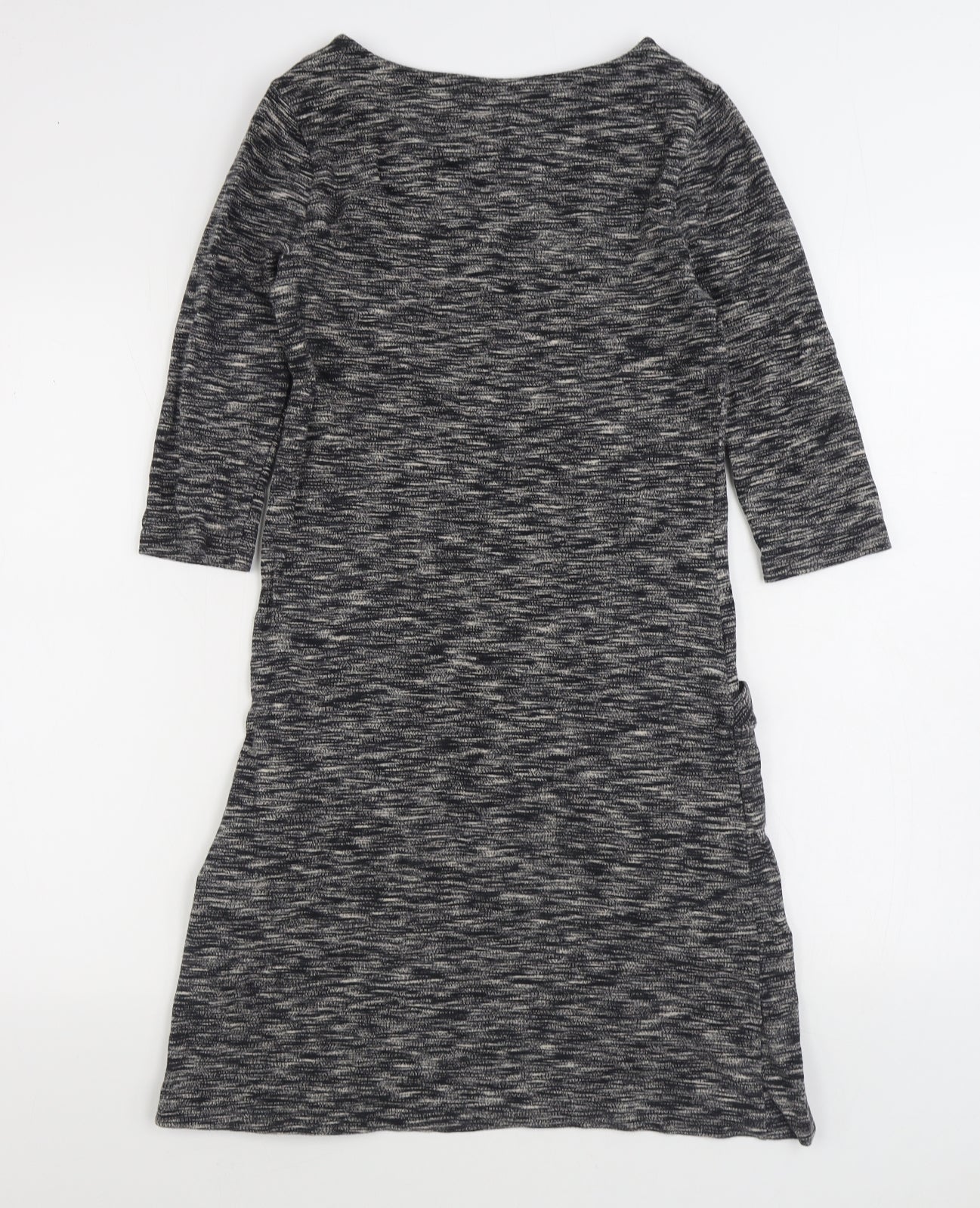 White Stuff Womens Grey Cotton Jumper Dress Size 8 Boat Neck Pullover