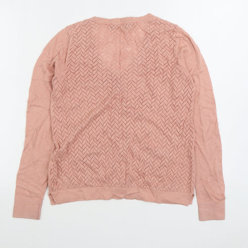 French Connection Womens Pink V-Neck Viscose Cardigan Jumper Size S
