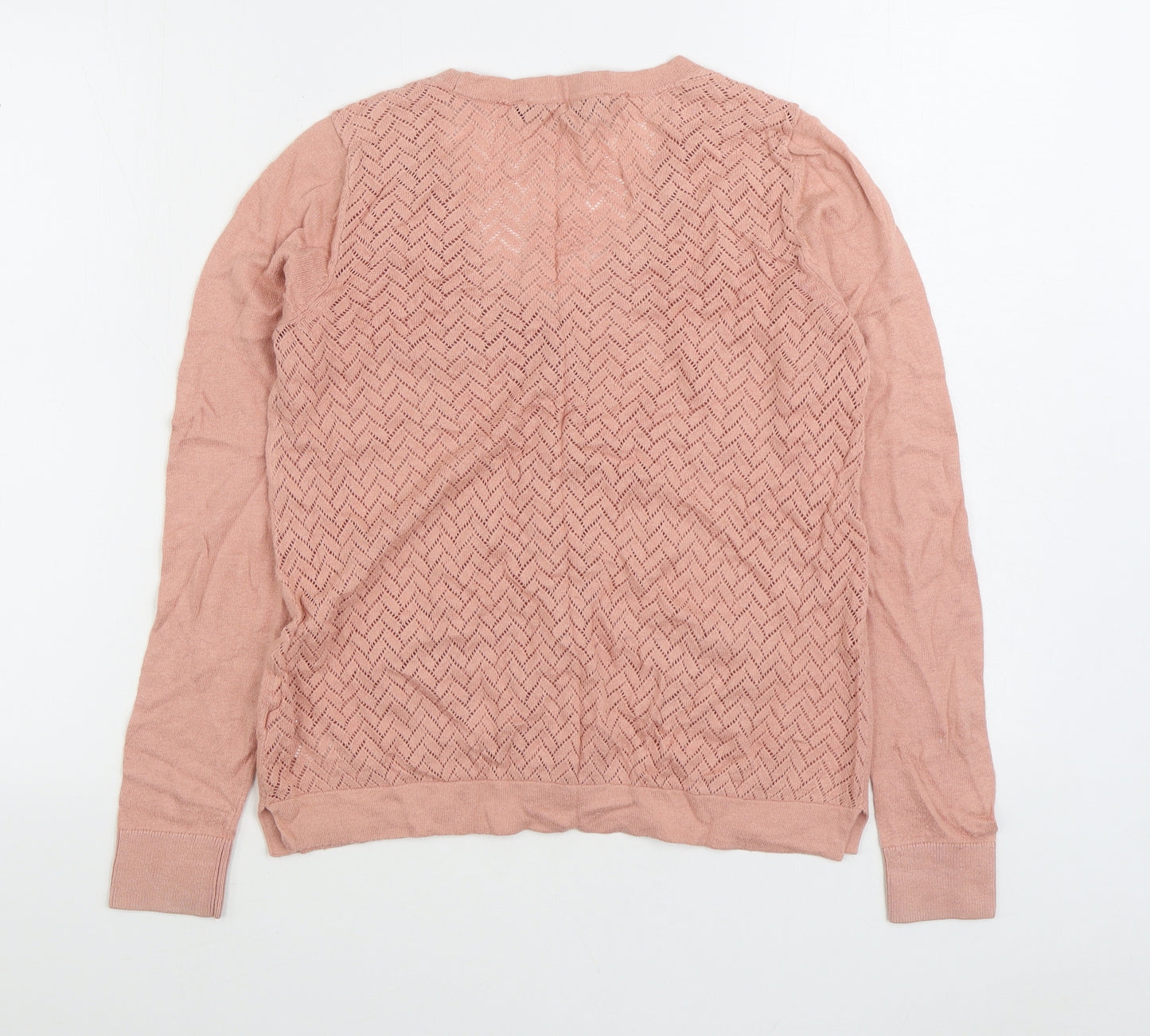 French Connection Womens Pink V-Neck Viscose Cardigan Jumper Size S