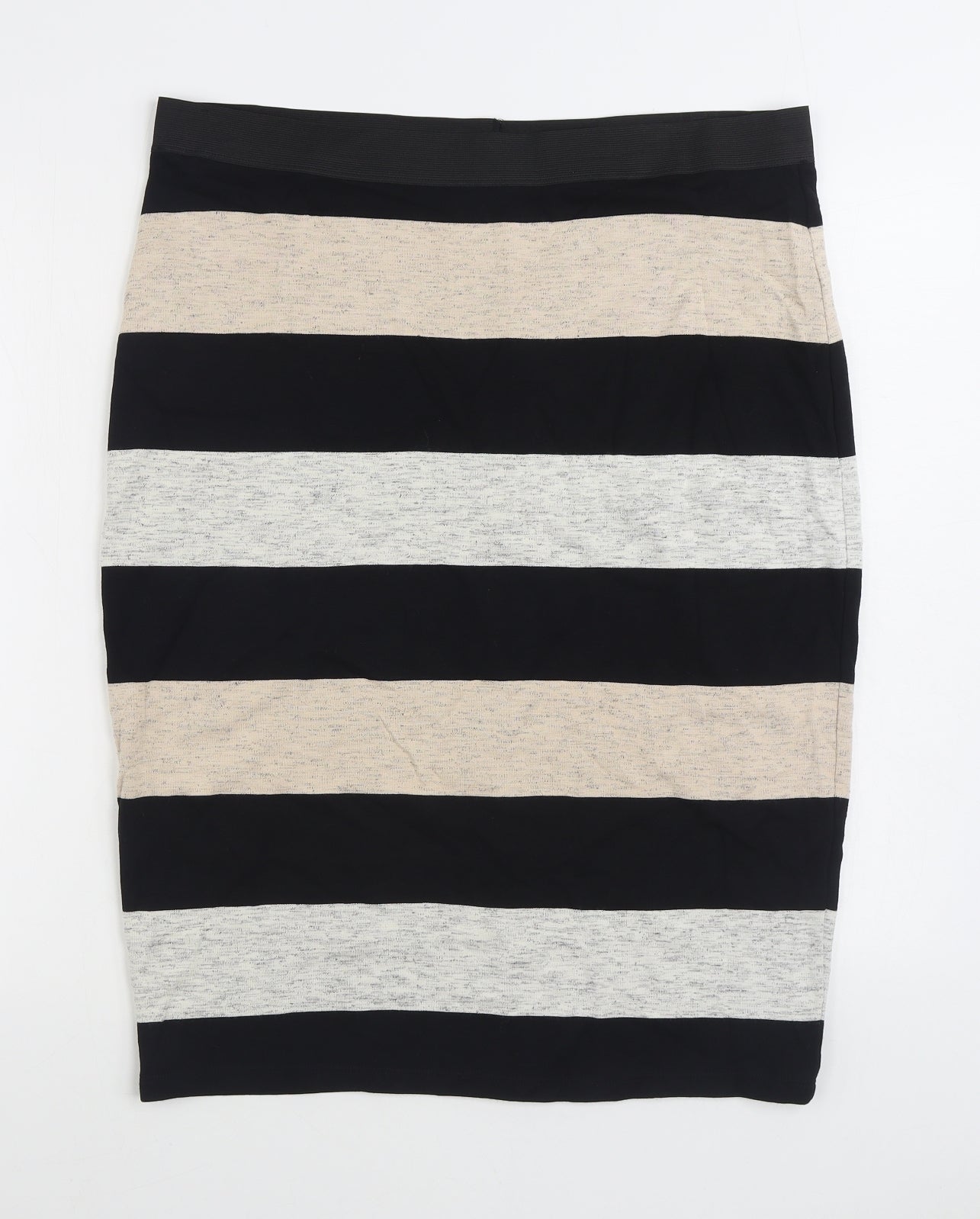 TU Womens Black Striped Viscose Straight & Pencil Skirt Size 18