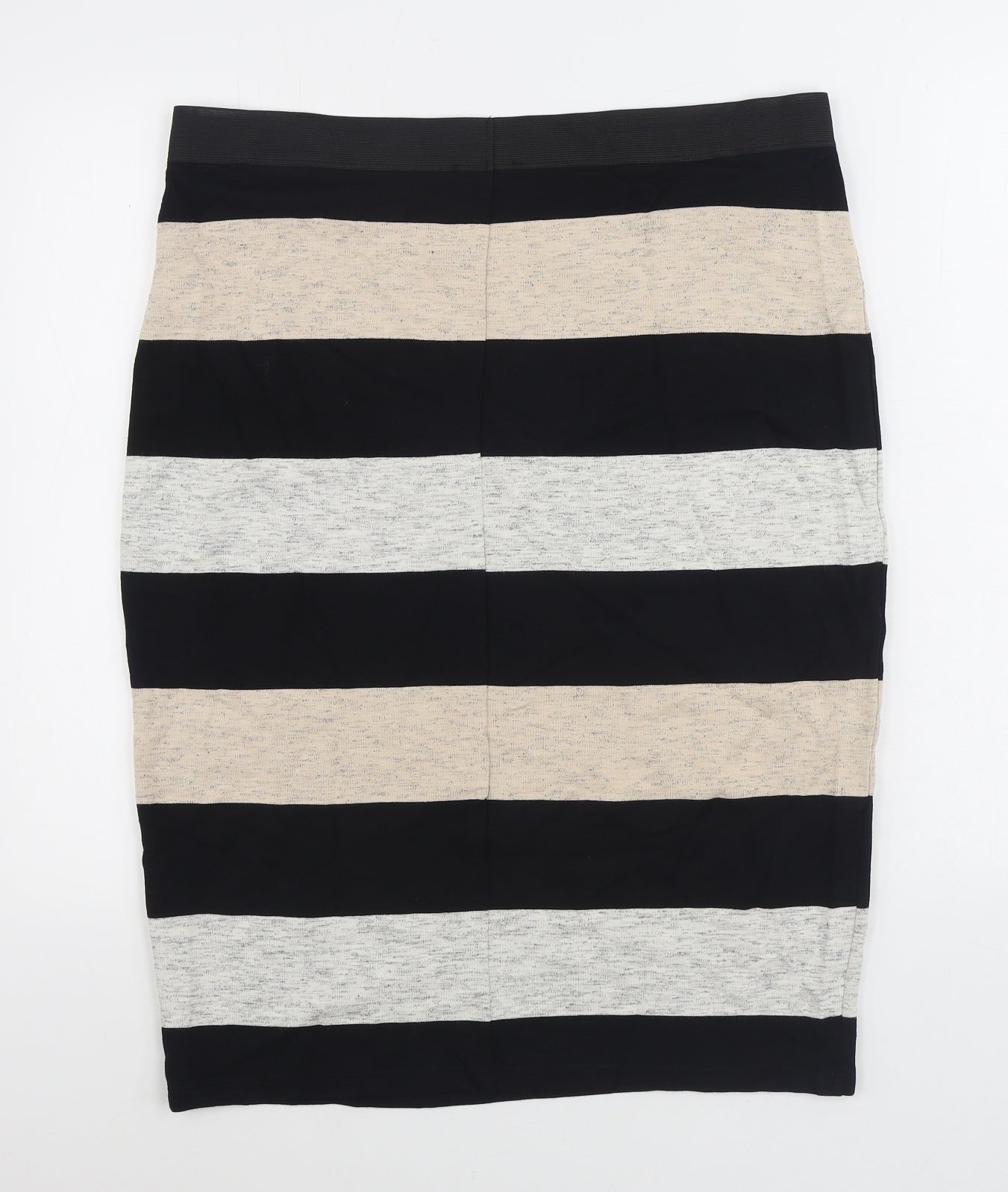 TU Womens Black Striped Viscose Straight & Pencil Skirt Size 18
