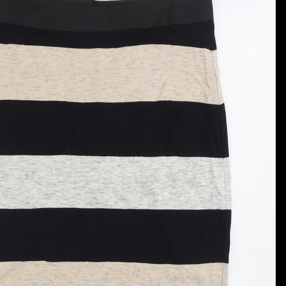 TU Womens Black Striped Viscose Straight & Pencil Skirt Size 18