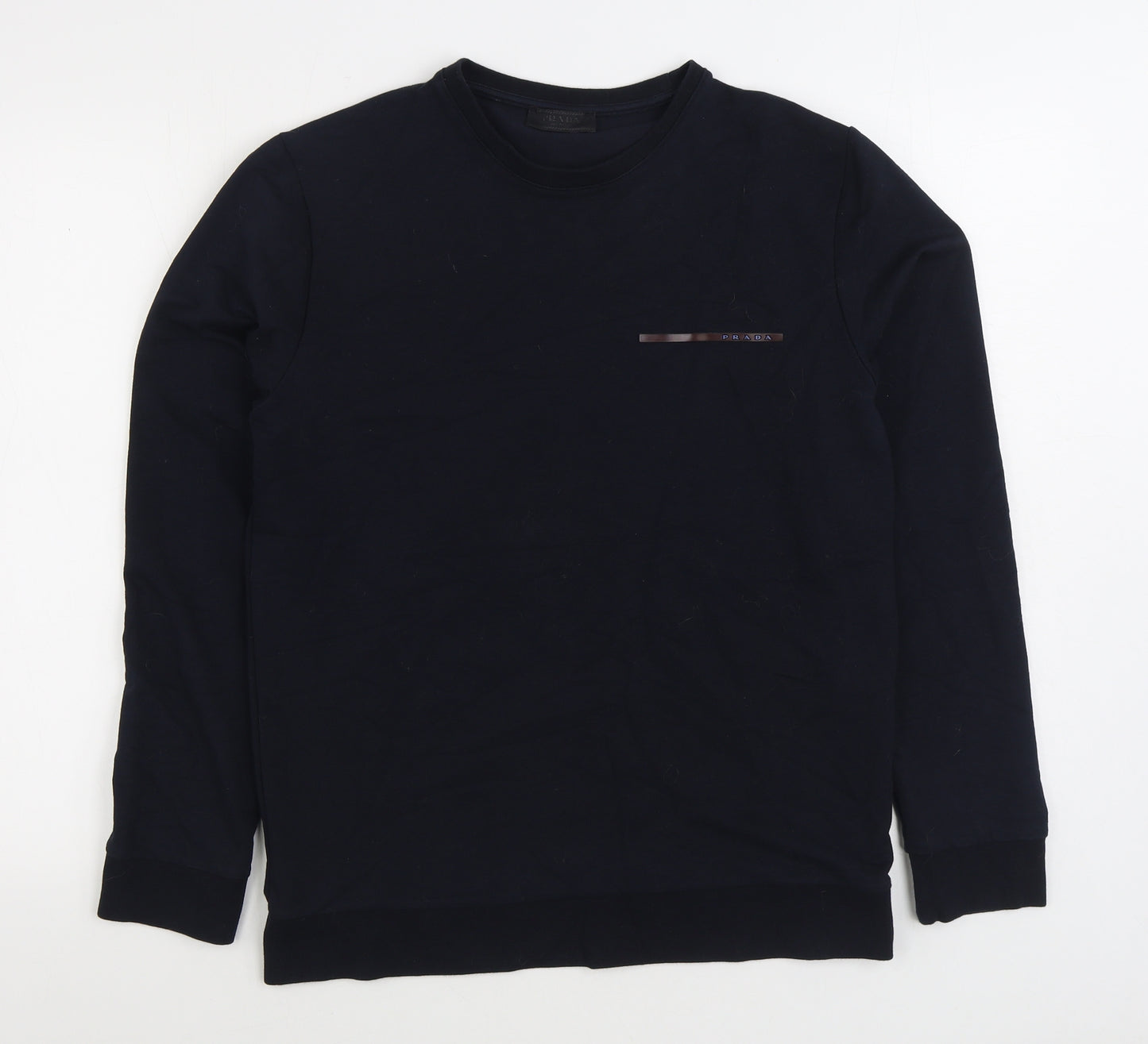 PRADA Mens Black Cotton Pullover Sweatshirt Size S