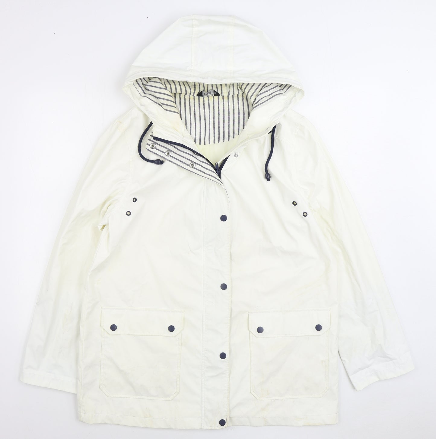 F&F Womens White Rain Coat Coat Size 20 Zip