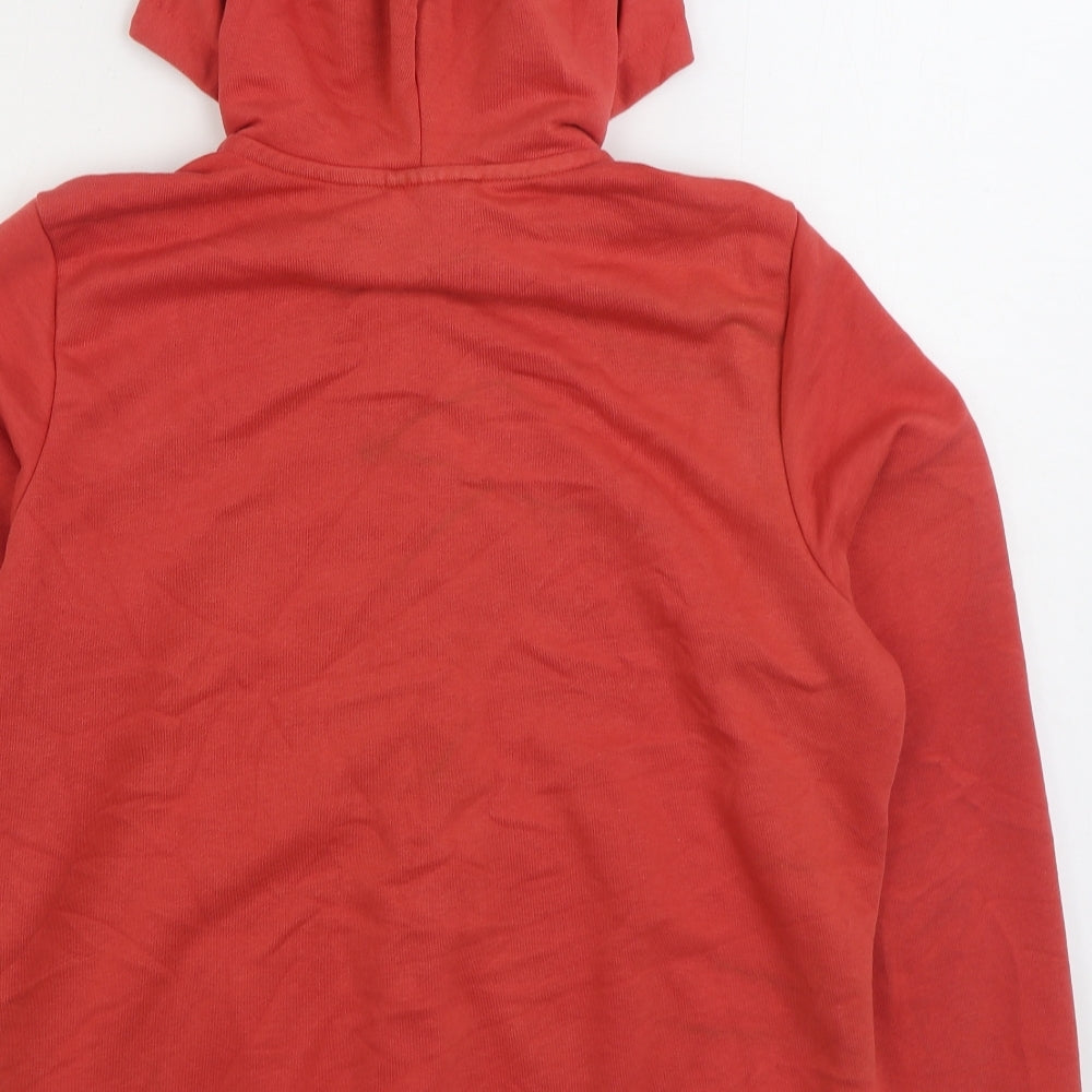 adidas Womens Red Cotton Full Zip Hoodie Size XL Pullover