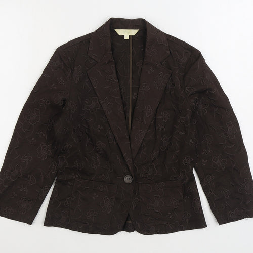 Marks and Spencer Womens Brown Jacket Blazer Size 8 Button