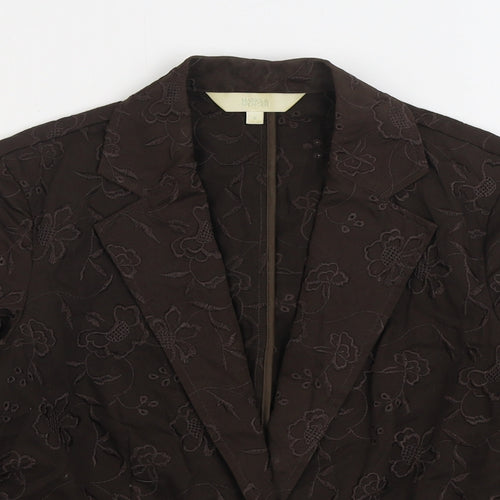 Marks and Spencer Womens Brown Jacket Blazer Size 8 Button