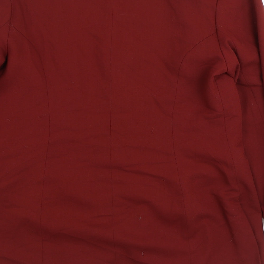 BHS Womens Red Jacket Blazer Size 14 Button