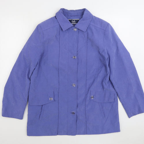 Isle Womens Blue Jacket Size 14 Button