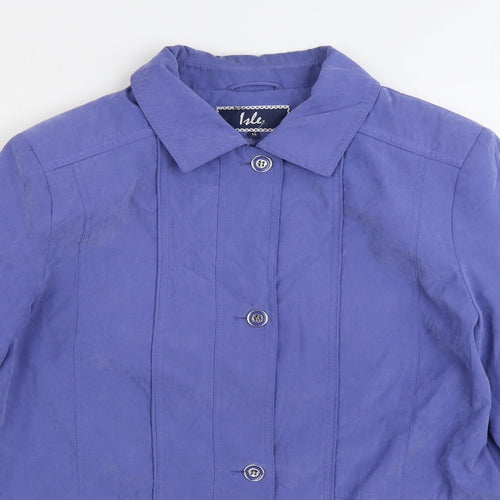 Isle Womens Blue Jacket Size 14 Button
