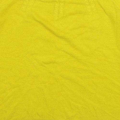 TU Womens Yellow Round Neck Acrylic Pullover Jumper Size 12