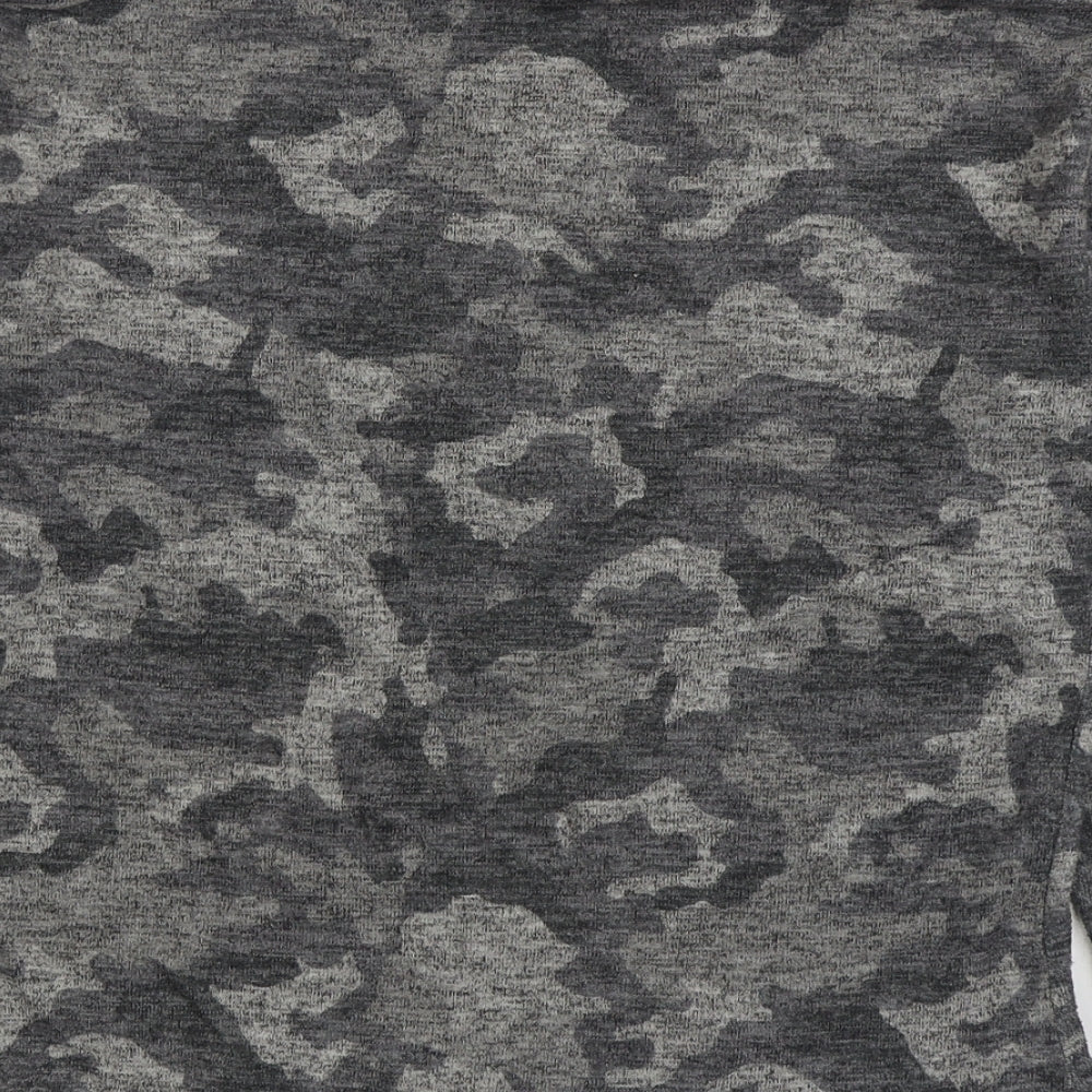 Papaya Womens Grey Camouflage Cotton Pullover Sweatshirt Size 10 Pullover