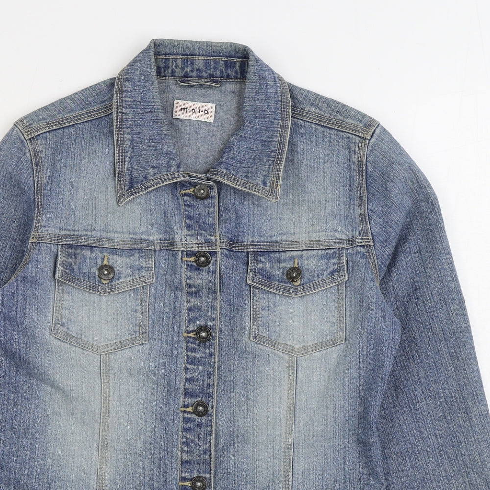 Moto Womens Blue Jacket Size 10 Button