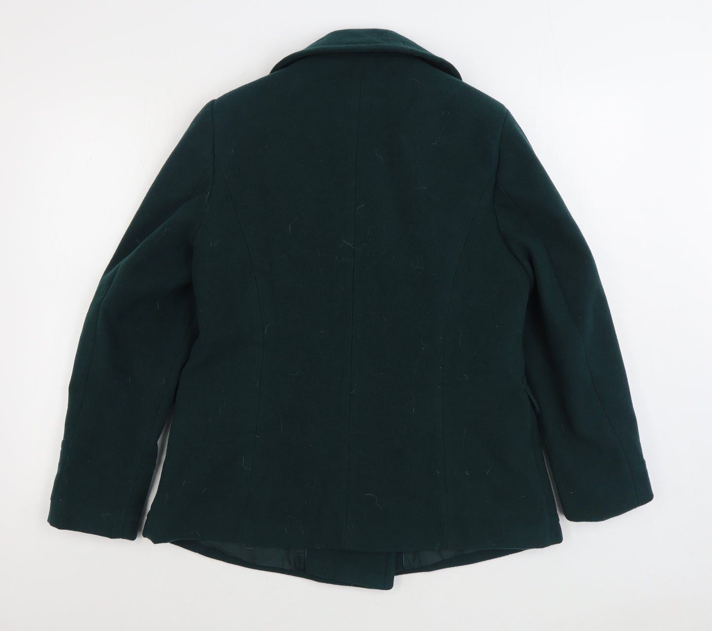 Marks and Spencer Womens Green Overcoat Coat Size 14 Button