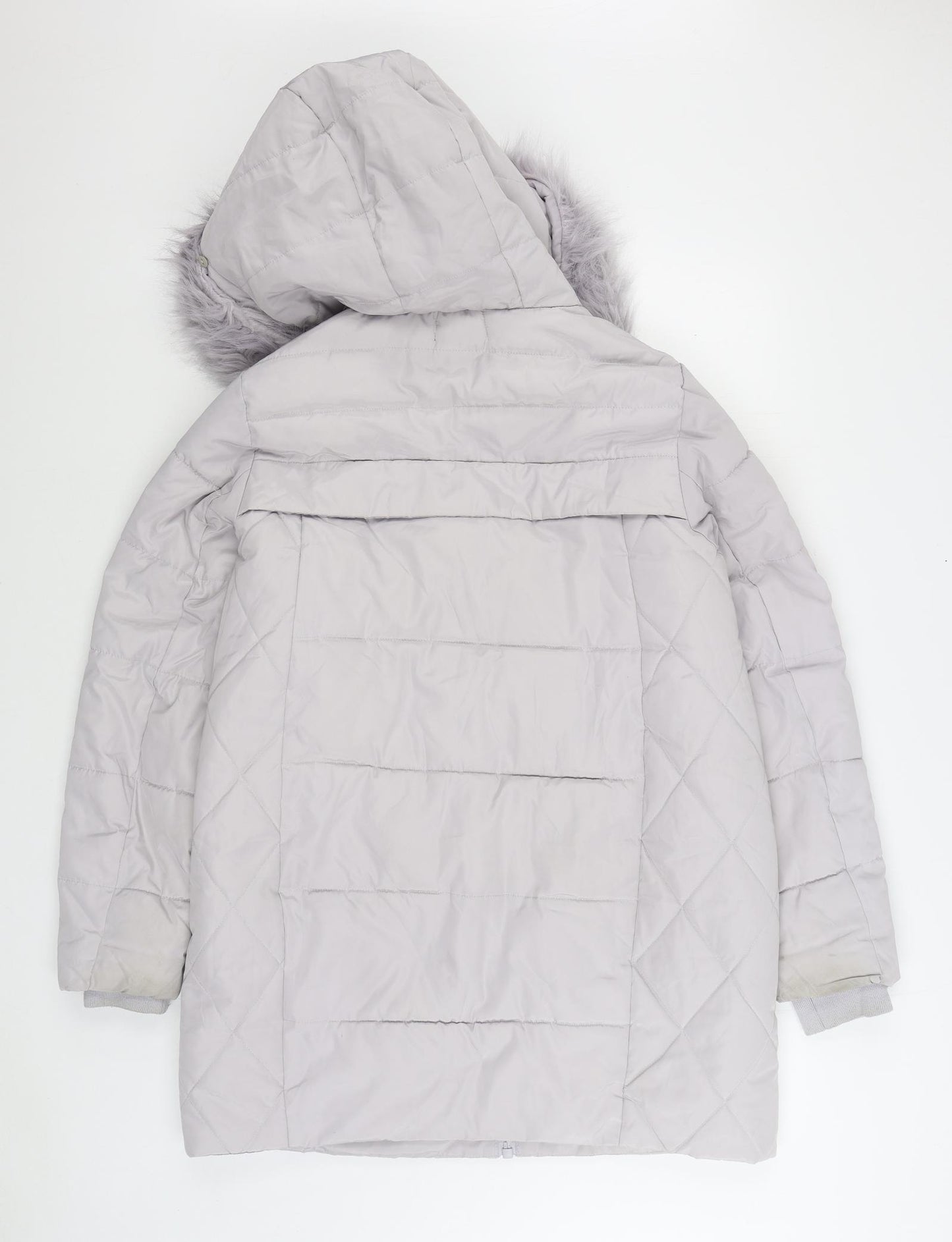 New Look Womens Purple Parka Coat Size 12 Zip