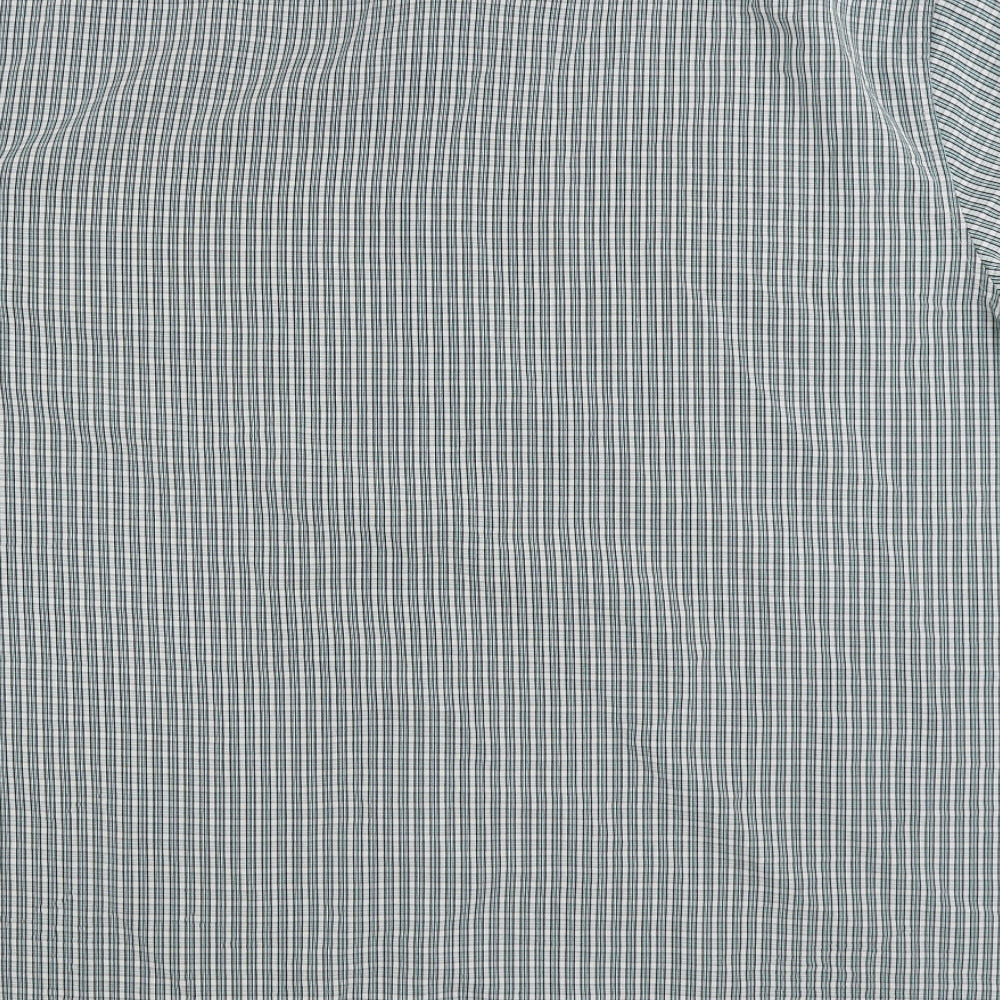 Atlantic Bay Mens Green Plaid Cotton Button-Up Size 3XL V-Neck Button