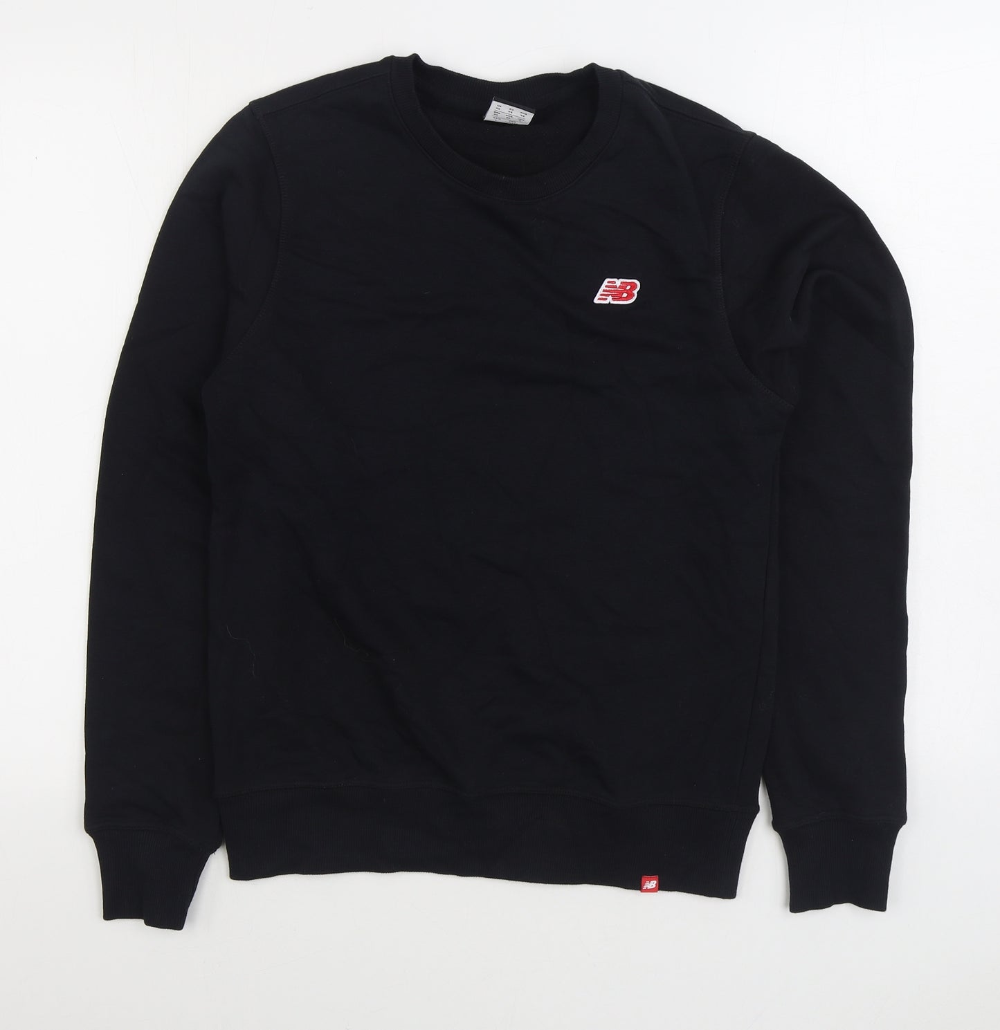 New Balance Mens Black Cotton Pullover Sweatshirt Size XS