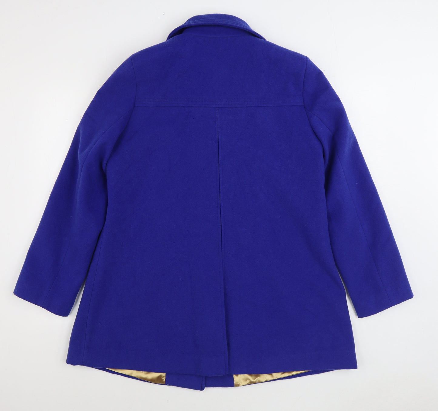 EWM Womens Blue Overcoat Coat Size 12 Button