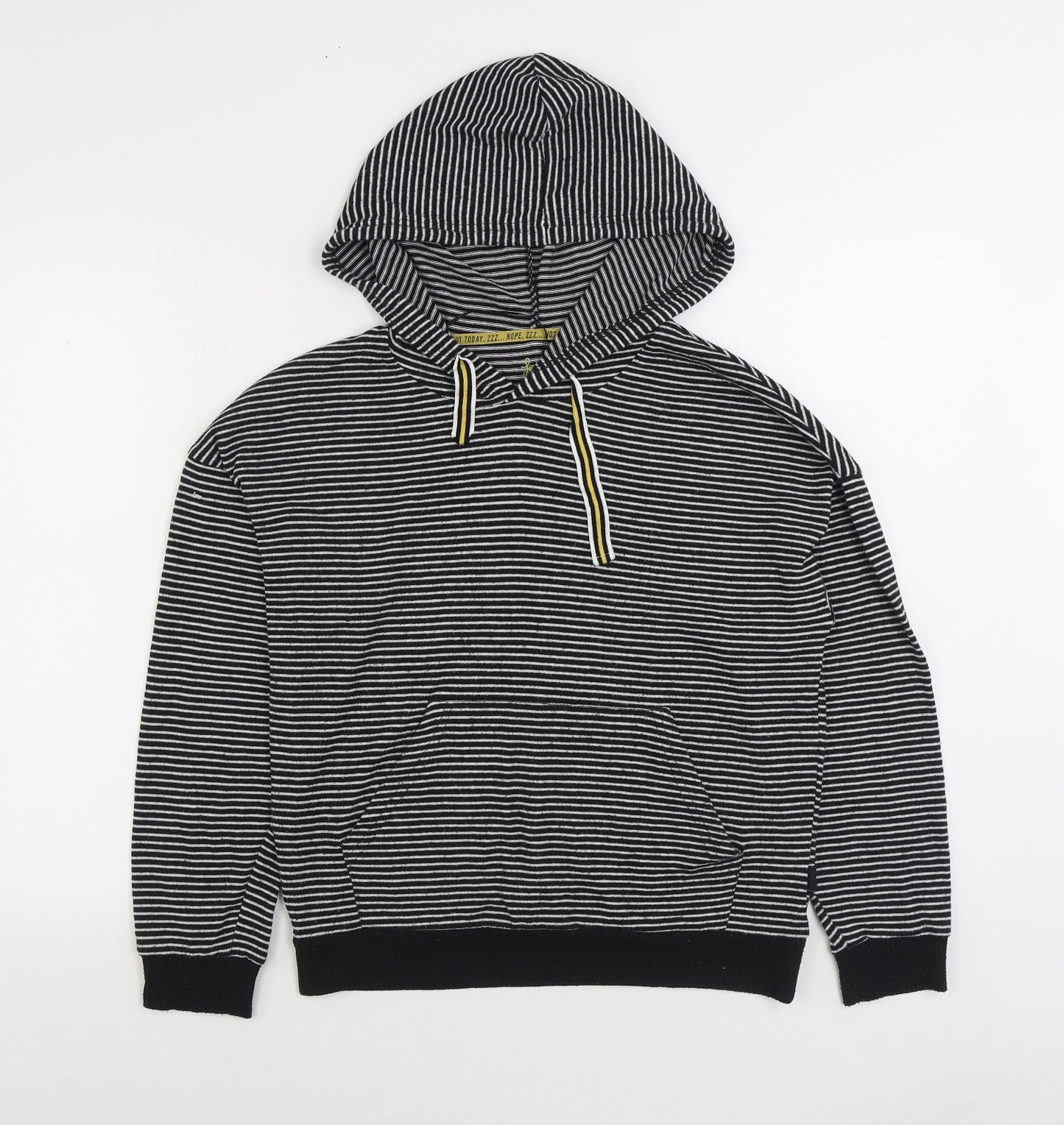 Primark Womens Black Striped Polyester Pullover Hoodie Size XS Pullover