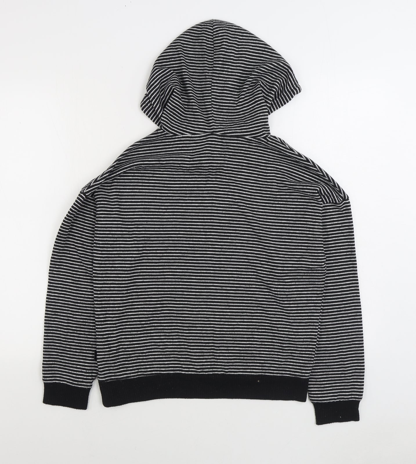 Primark Womens Black Striped Polyester Pullover Hoodie Size XS Pullover
