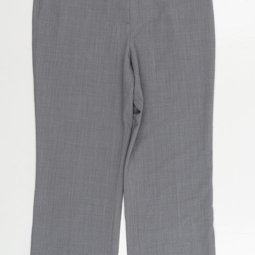 GARDEUR Womens Grey Polyester Trousers Size 30 in L25 in Regular Zip