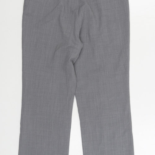 GARDEUR Womens Grey Polyester Trousers Size 30 in L25 in Regular Zip