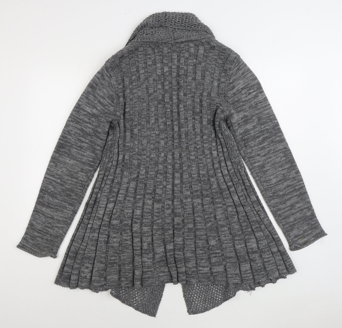 Laura Scott Womens Grey V-Neck Acrylic Cardigan Jumper Size 10