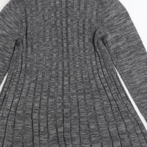 Laura Scott Womens Grey V-Neck Acrylic Cardigan Jumper Size 10