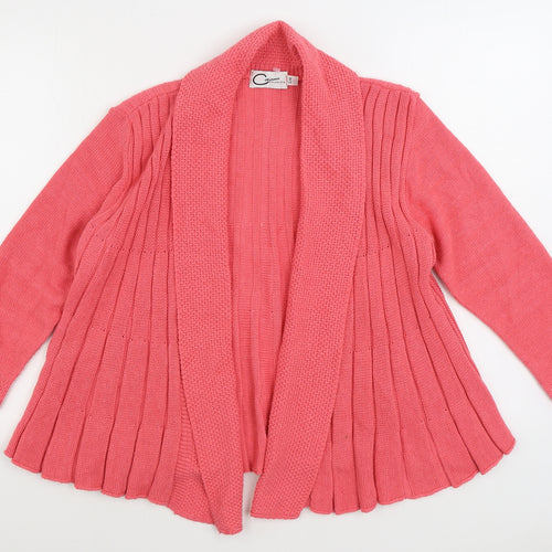 Casamia Womens Pink V-Neck Acrylic Cardigan Jumper Size S